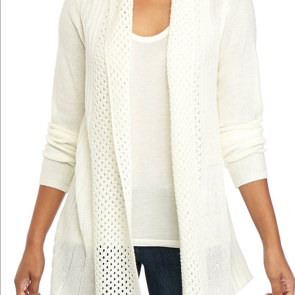 Long Sleeve Fan Stitch Cardigan
